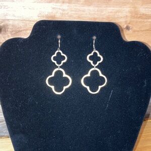 Gold Clover Drop Earrings